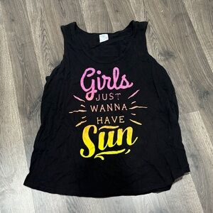 Black Tank Top with Colorful Graphic